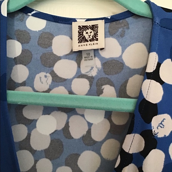 Anne Klein Wrap Dress blue/black/white - Picture 2 of 3